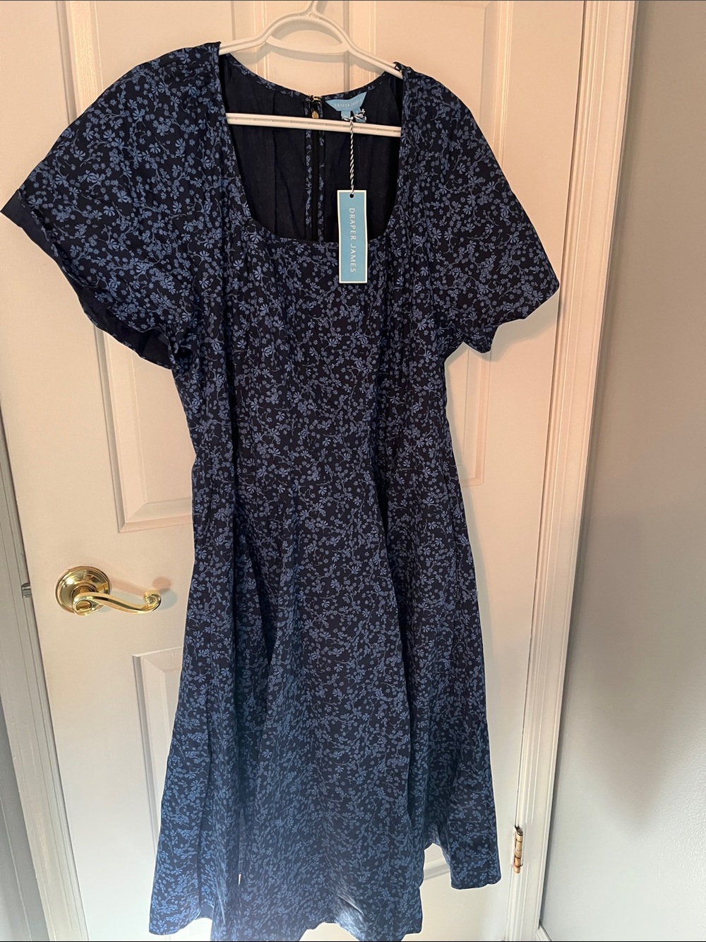 Draper James Navy Blue Floral Midi Dress
